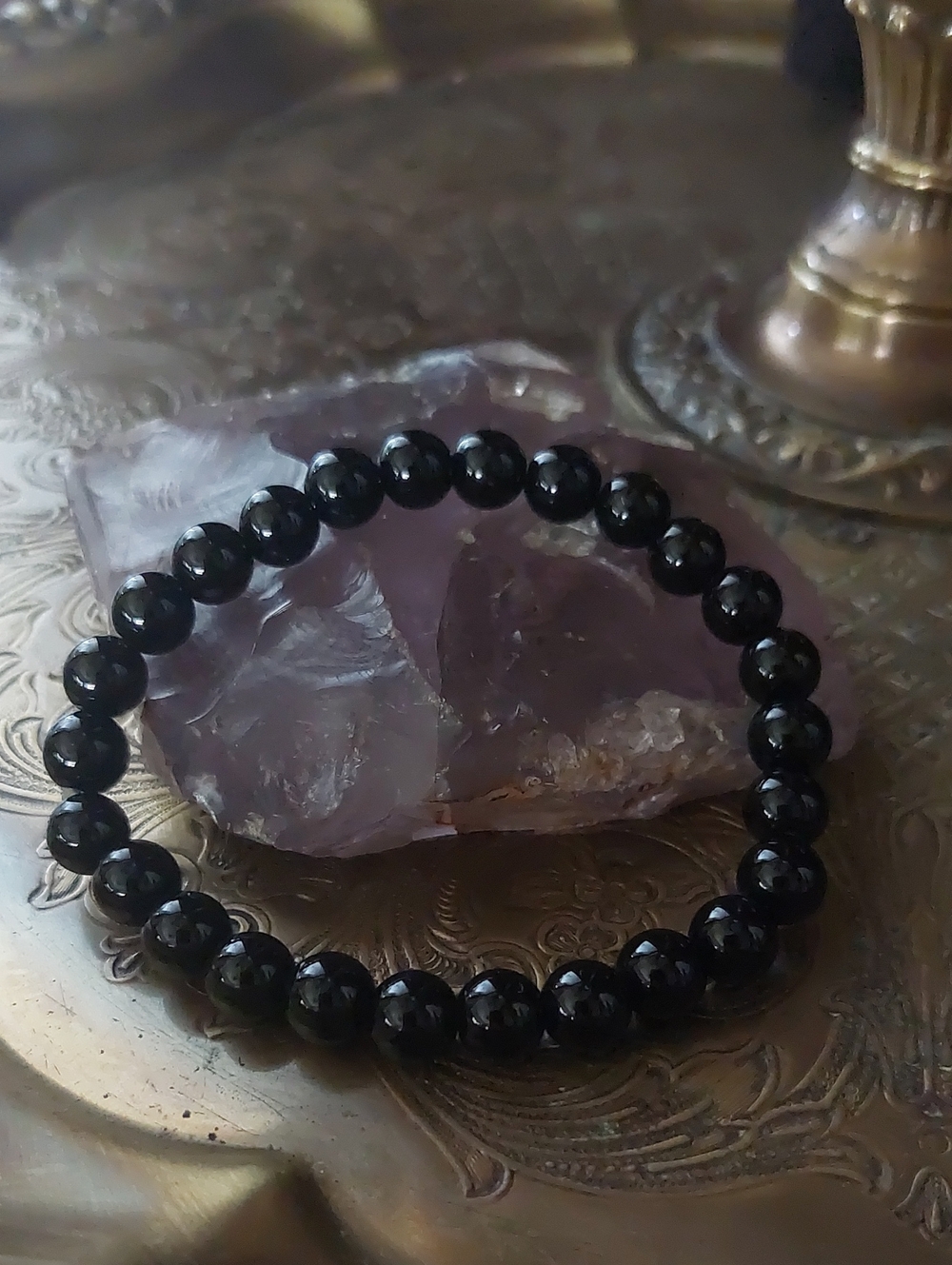 Obsidian Bead Bracelet